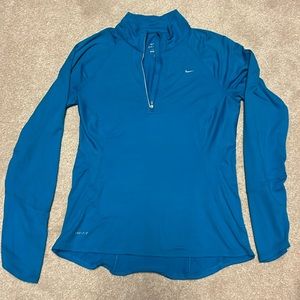 Nike Dry Fit Quarter Zip Peach Top Blue